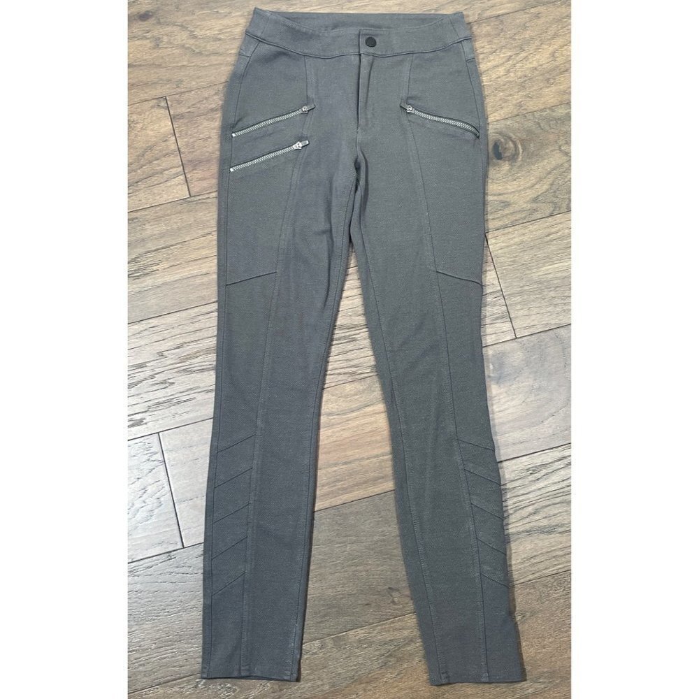 ATHLETA Ponte Twill Moto Pant in Arbor Olive Sz 0 EUC